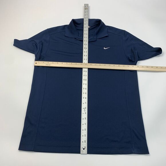 Nike Polo Shirt Mens L Large Navy Swoosh Logo Performance Golf Classic Dri FIT - Picture 7 of 14